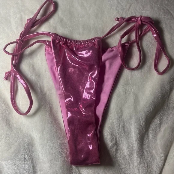 NWT! Fashion Nova Shimmering Pink Bikini - Picture 7 of 10